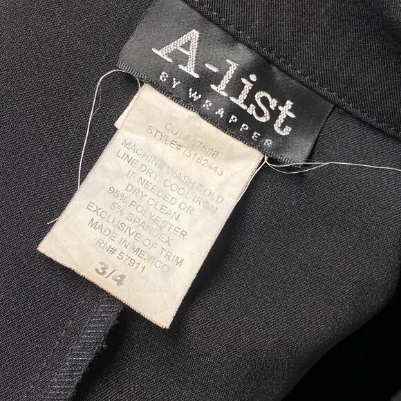 Vintage A-List Womens Size 3/4 Black Hook Closure Pink Bow Blazer - Picture 7 of 7